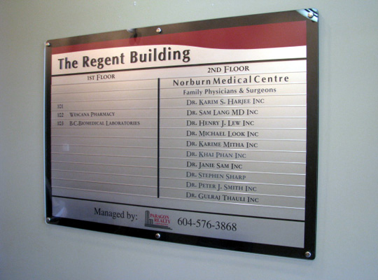 Two Column Custom Directory Board