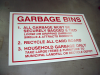 Garbage Bins Signage
