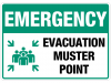 Emergency - Evacuation Muster Point - Smoking & Building Regulation Signs