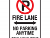 Fire Lane No Parking Anytime - Parking Regulations Signs