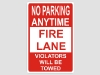 TRA4 - Fire Lane Sign. (12" x 18" standard size)