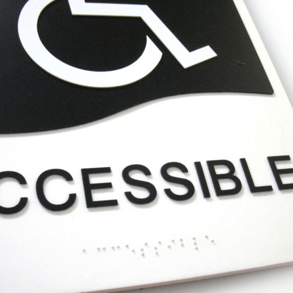 Accessible Washroom Door Sign - Braille and Tactile Signs